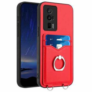 For Xiaomi Poco F5 Pro 5G R20 Ring Card Holder Phone Case(Red)