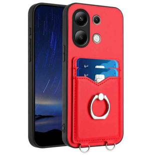 For Xiaomi Redmi Note 13 4G Global R20 Ring Card Holder Phone Case(Red)