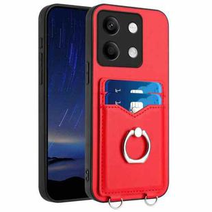 For Xiaomi Redmi Note 13 5G R20 Ring Card Holder Phone Case(Red)