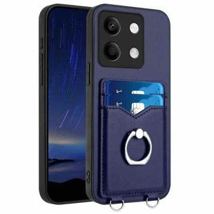 For Xiaomi Redmi Note 13 5G R20 Ring Card Holder Phone Case(Blue)