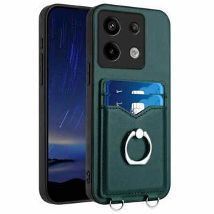 For Xiaomi Redmi Note 13 Pro 5G R20 Ring Card Holder Phone Case(Green)