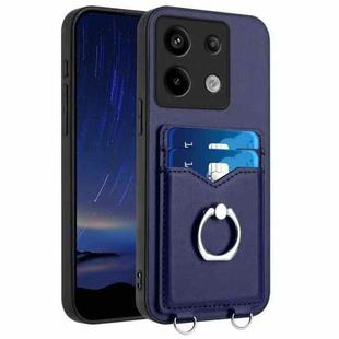 For Xiaomi Poco X6 R20 Ring Card Holder Phone Case(Blue)