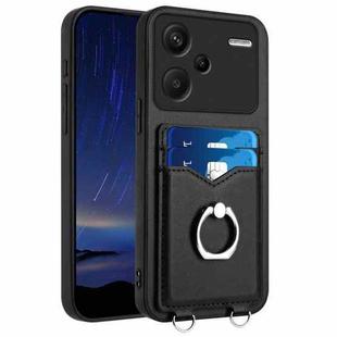 For Xiaomi Redmi Note 13 Pro+ R20 Ring Card Holder Phone Case(Black)