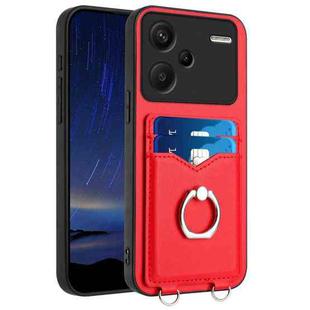 For Xiaomi Redmi Note 13 Pro+ R20 Ring Card Holder Phone Case(Red)