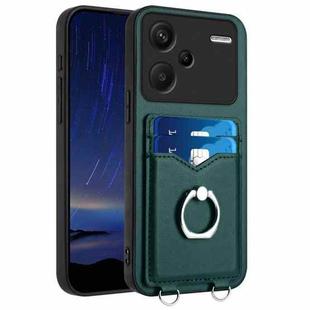 For Xiaomi Redmi Note 13 Pro+ R20 Ring Card Holder Phone Case(Green)