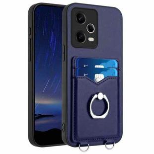 For Xiaomi Redmi Note 12 Pro 5G R20 Ring Card Holder Phone Case(Blue)