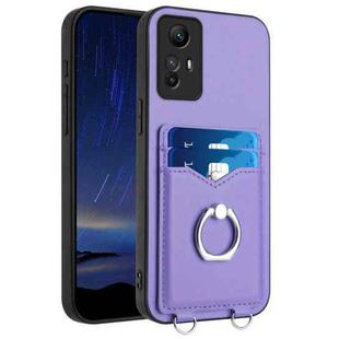 For Xiaomi Redmi Note 12S 4G Global R20 Ring Card Holder Phone Case(Purple)