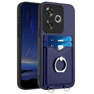 For Xiaomi Poco F6 5G India R20 Ring Card Holder Phone Case(Blue)