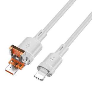 hoco U131 Afortunado 1.2m USB & Type-C to 8 Pin 2 in 1 Charging Data Cable(Grey)
