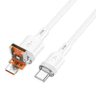 hoco U131 Afortunado 1.2m USB & Type-C to Type-C 2 in 1 Charging Data Cable(White)