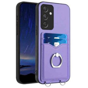 For Samsung Galaxy A54 5G R20 Ring Card Holder Phone Case(Purple)