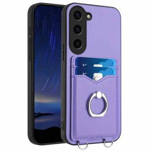 For Samsung Galaxy S23 FE 5G R20 Ring Card Holder Phone Case(Purple)