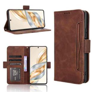 For Honor X60 5G / X9C Smart Skin Feel Calf Texture Card Slots Leather Phone Case(Brown)