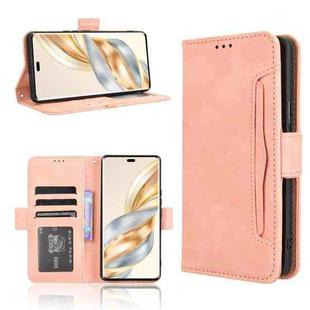 For Honor X60 Pro 5G / X9C 5G Skin Feel Calf Texture Card Slots Leather Phone Case(Pink)