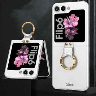 For Samsung Galaxy Z Flip6 GKK Ultra-thin PC Full Coverage Phone Case with Ring Holder(Silver)