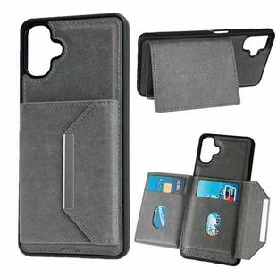 For Samsung Galaxy A06 4G / 5G Solid Color Metal Buckle Card Slots Bag Phone Case(Grey)