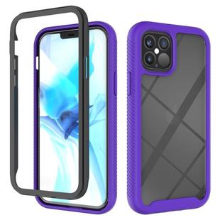 For iPhone 12 / 12 Pro Starry Sky Solid Color Series Shockproof PC + TPU Protective Case(Purple)