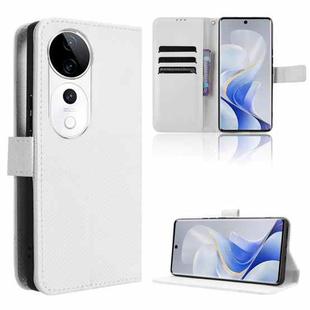 For vivo S19 Pro 5G / V40 5G Diamond Texture Leather Phone Case(White)