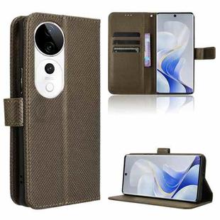 For vivo S19 Pro 5G / V40 5G Diamond Texture Leather Phone Case(Brown)