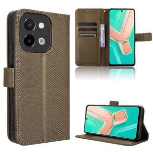 For vivo Y28 4G Diamond Texture Leather Phone Case(Brown)