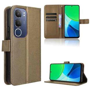 For vivo Y19s 4G Diamond Texture Leather Phone Case(Brown)