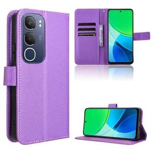 For vivo Y19s 4G Diamond Texture Leather Phone Case(Purple)