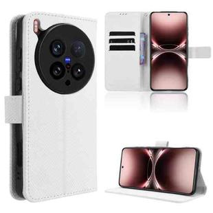 For vivo X200 Ultra 5G Diamond Texture Leather Phone Case(White)