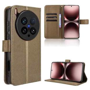 For vivo X200 Ultra 5G Diamond Texture Leather Phone Case(Brown)