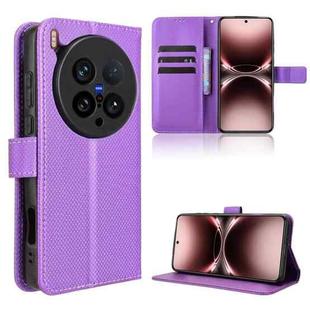 For vivo X200 Ultra 5G Diamond Texture Leather Phone Case(Purple)