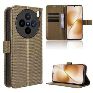 For vivo X200s 5G Diamond Texture Leather Phone Case(Brown)