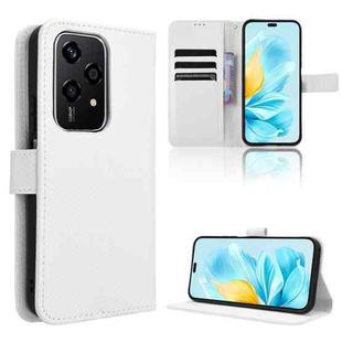 For Honor 200 Lite Global Diamond Texture Leather Phone Case(White)