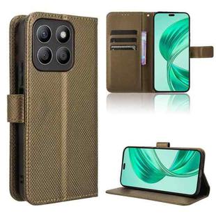 For Honor X8c 4G Diamond Texture Leather Phone Case(Brown)