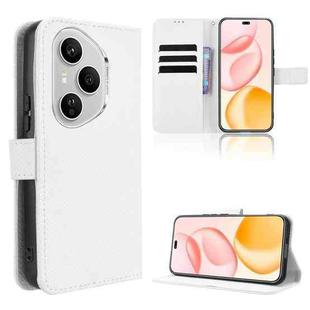 For Honor 400 Pro Global 160.8mm Diamond Texture Leather Phone Case(White)