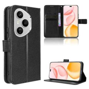 For Honor 400 Pro Global 160.8mm Diamond Texture Leather Phone Case(Black)