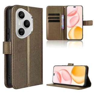 For Honor 400 Pro Global 160.8mm Diamond Texture Leather Phone Case(Brown)