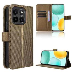 For Honor X6c 4G Diamond Texture Leather Phone Case(Brown)