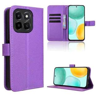 For Honor X6c 4G Diamond Texture Leather Phone Case(Purple)