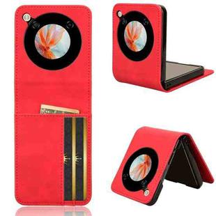 For ZTE nubia Flip / Libero Flip Skin Feel Card Slot Leather Phone Case(Red)