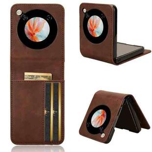 For ZTE nubia Flip / Libero Flip Skin Feel Card Slot Leather Phone Case(Brown)