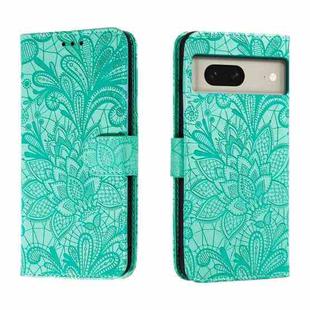 For Google Pixel 8 Lace Flower Embossing Flip Leather Phone Case(Green)