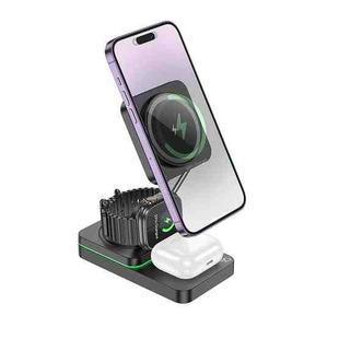 hoco CQ10 Consuelo Folding 3 in 1 Wireless Fast Charger(Black)