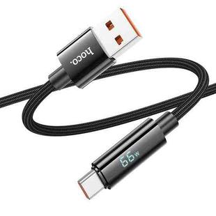 hoco U125 Benefit 1.2m 5A USB to Type-C Fast Charging Data Cable with Display(Black)