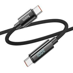 hoco U125 Benefit 1.2m 100W Type-C to Type-C Fast Charging Data Cable with Display(Black)