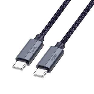 hoco U134 Type-C / USB-C to Type-C / USB-C Braided 60W Fast Charging Data Cable, Length:1.2m(Dark Blue)