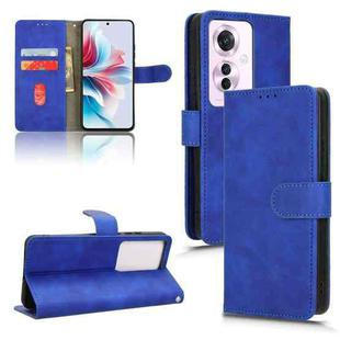 For OPPO Reno11 PJH110 Skin Feel Magnetic Flip Leather Phone Case(Blue)