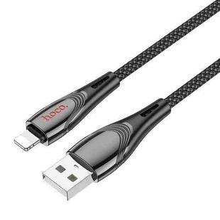 hoco U133 8 Pin to USB-A Braided Fast Charging Data Cable, Length:1.2m(Black)