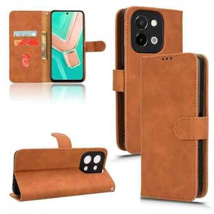 For vivo Y28 4G Skin Feel Magnetic Flip Leather Phone Case(Brown)