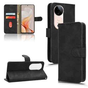 For vivo S19 Skin Feel Magnetic Flip Leather Phone Case(Black)