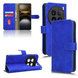 For vivo X100 Ultra Skin Feel Magnetic Flip Leather Phone Case(Blue)