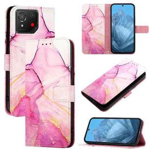 For Asus ROG Phone 8 PT003 Marble Pattern Flip Leather Phone Case(Pink Purple Gold)